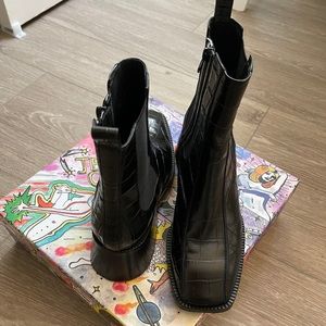 Jeffery Campbell Black Croc Boot - original box!
